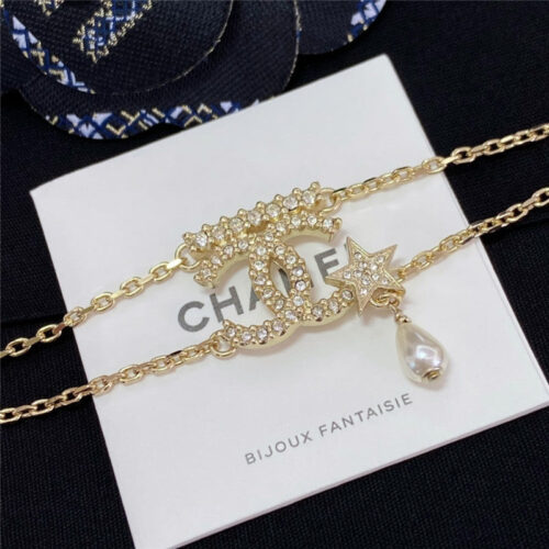 High Quality Luxury Chanel Double C Pendant Star Pearl Bracelet product detail