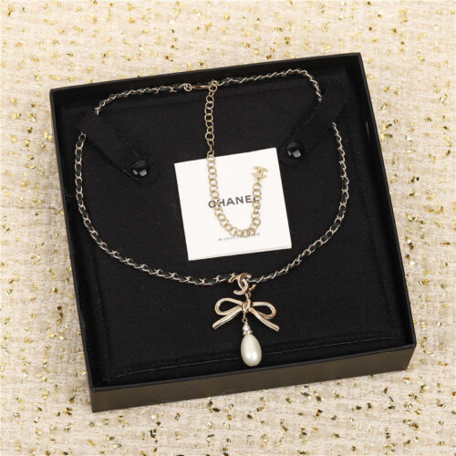 High Quality Luxury Chanel Bow Necklace – Style 49699