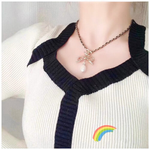 High Quality Luxury Chanel Bow Necklace – Style 49699 alternate view