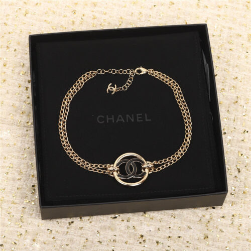 High Quality Luxury Chanel Drop Oil Double C Necklace