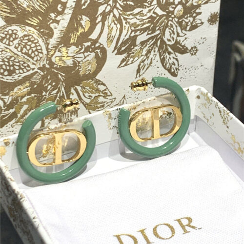 High Quality Luxury Dior Simple Cd Callout Metal Earrings