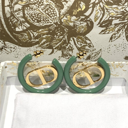 High Quality Luxury Dior Simple Cd Callout Metal Earrings alternate view