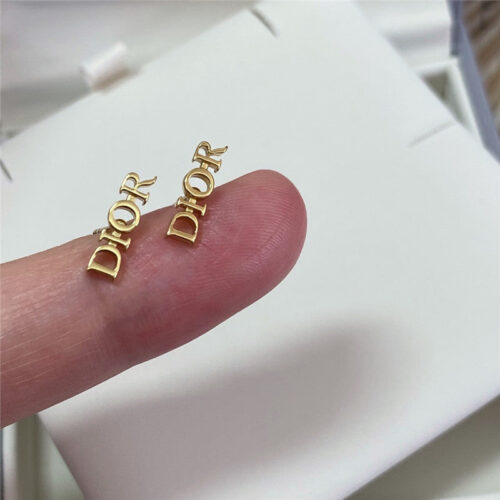 High Quality Luxury Dior Square Size Crystal Pearl Earrings product detail