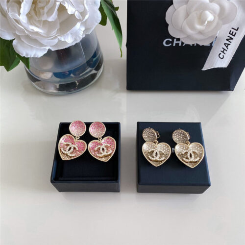 High Quality Luxury Chanel Full Diamond Love Ear Clip