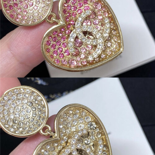 High Quality Luxury Chanel Full Diamond Love Ear Clip product detail