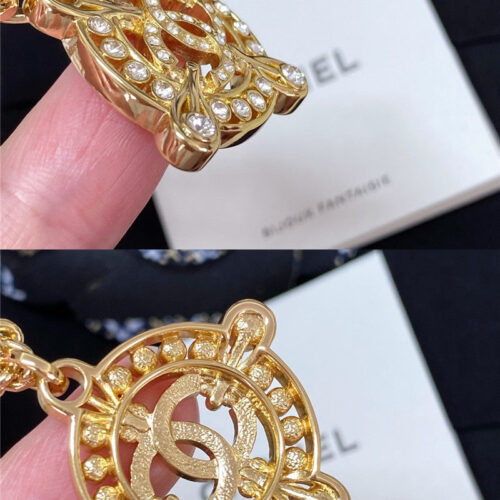 High Quality Luxury Chanel Round Compass Crystal Necklace product detail