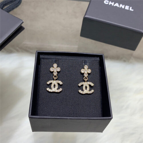 High Quality Luxury Chanel Cross Pendant Earrings