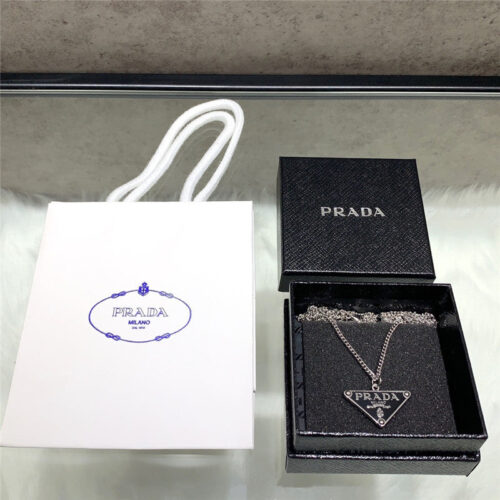 High Quality Luxury Prada Triangle Necklace