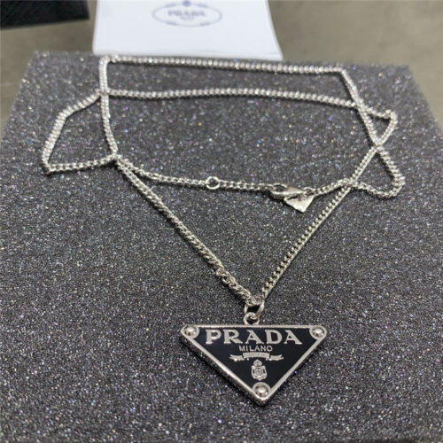 High Quality Luxury Prada Triangle Necklace alternate view