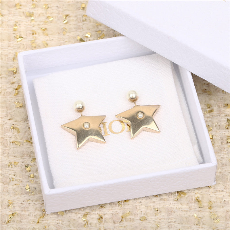 High Quality Luxury Dior Pentagram Earrings
