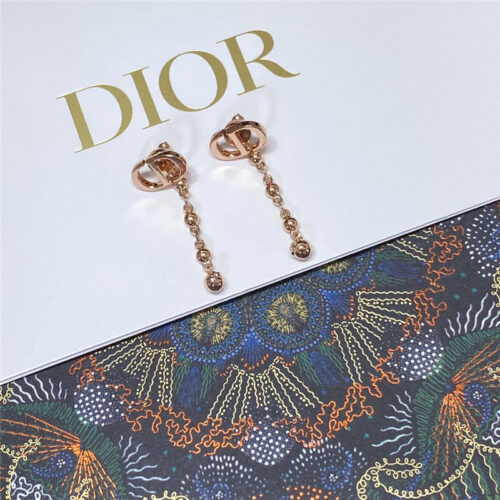 High Quality Luxury Dior Rose Gold Ball Star Earrings alternate view