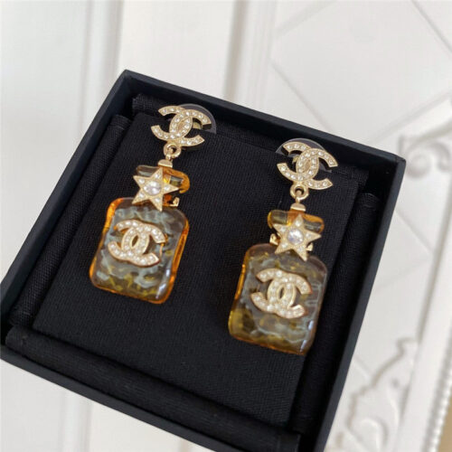 High Quality Luxury Chanel Rock Sugar Perfume Bottle Earrings product detail