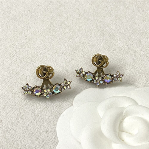 High Quality Luxury Gucci Colorful Diamond Stud Earrings – Style 50985 alternate view