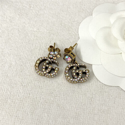 High Quality Luxury Gucci Colorful Diamond Stud Earrings