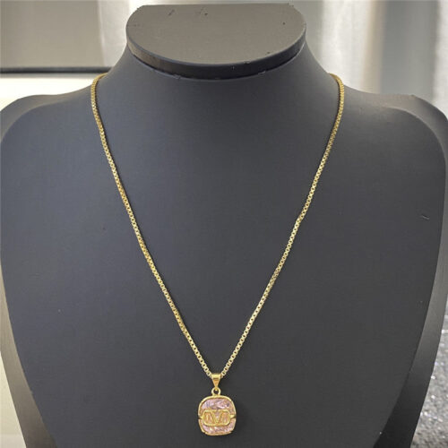 High Quality Luxury Valentino Swarovski Pink Diamond Necklace product detail
