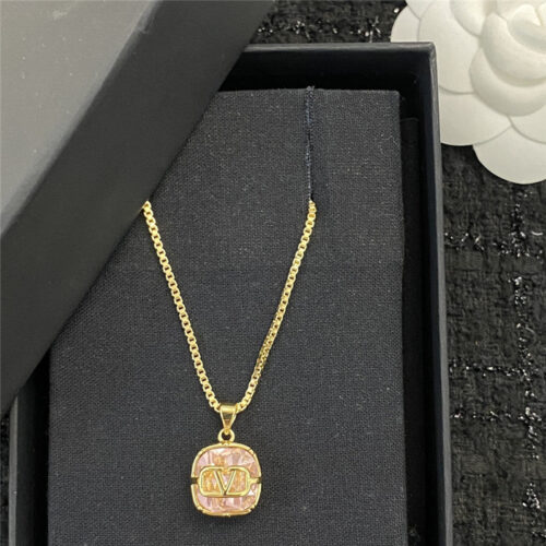 High Quality Luxury Valentino Swarovski Pink Diamond Necklace alternate view