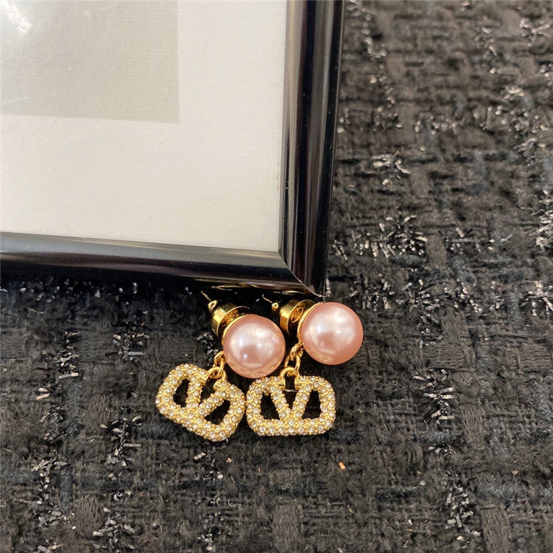 High Quality Luxury Valentino Versatile Diamond Stud Earrings