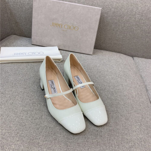 High Quality Luxury Jimmy Choo New Thick Heel Mary Jane Shoes alternate view