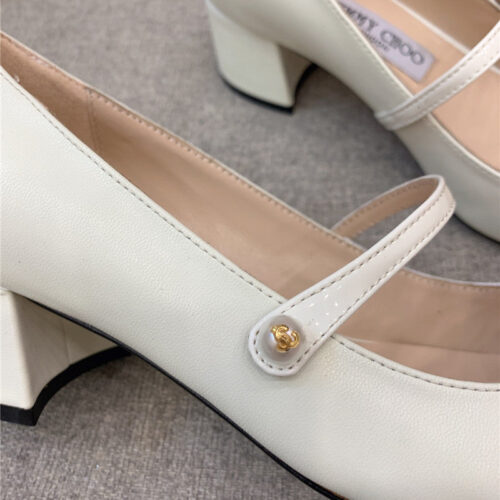 High Quality Luxury Jimmy Choo New Thick Heel Mary Jane Shoes product detail