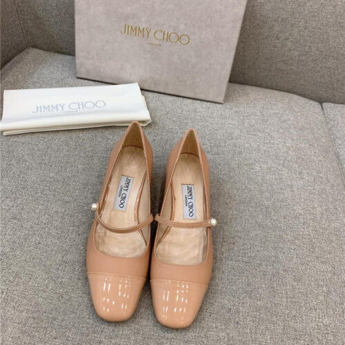 High Quality Luxury Jimmy Choo New Thick Heel Mary Jane Shoes – Style 63415 product detail