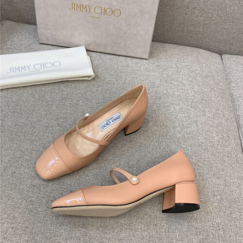High Quality Luxury Jimmy Choo New Thick Heel Mary Jane Shoes – Style 63415 alternate view