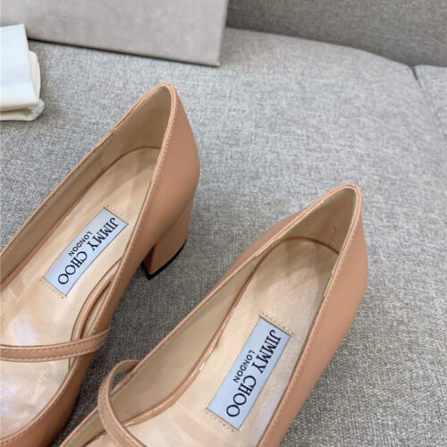 High Quality Luxury Jimmy Choo New Thick Heel Mary Jane Shoes – Style 63415 product detail