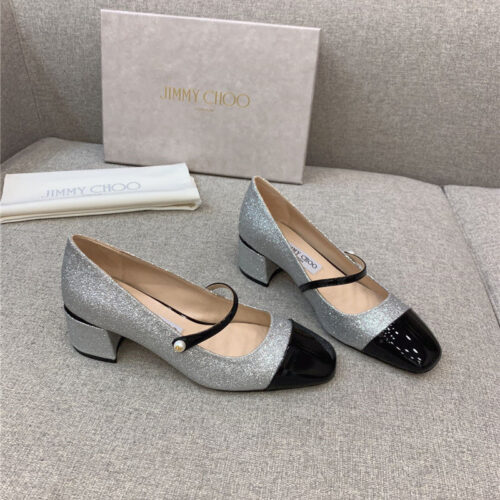 High Quality Luxury Jimmy Choo New Thick Heel Mary Jane Shoes – Style 94487