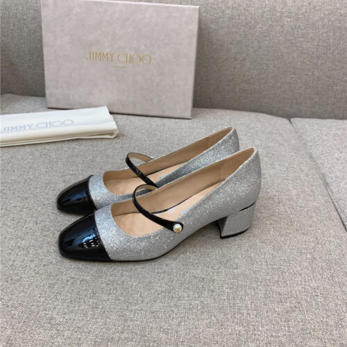 High Quality Luxury Jimmy Choo New Thick Heel Mary Jane Shoes – Style 94487 alternate view
