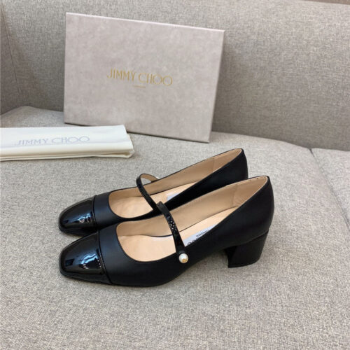 High Quality Luxury Jimmy Choo New Thick Heel Mary Jane Shoes – Style 25559 alternate view