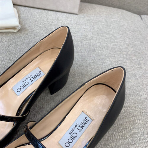 High Quality Luxury Jimmy Choo New Thick Heel Mary Jane Shoes – Style 25559 product detail