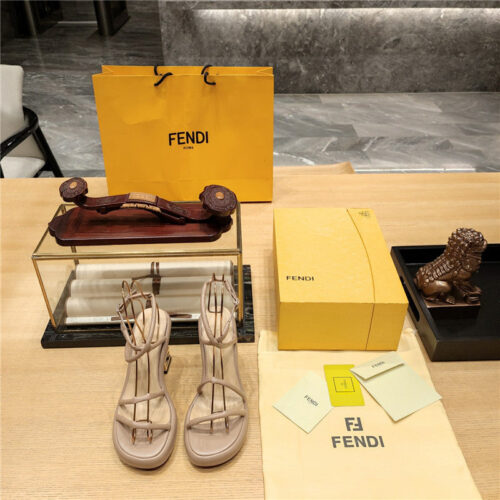 High Quality Luxury Fendi Color Block Haute Couture Sandals – Style 89747 alternate view