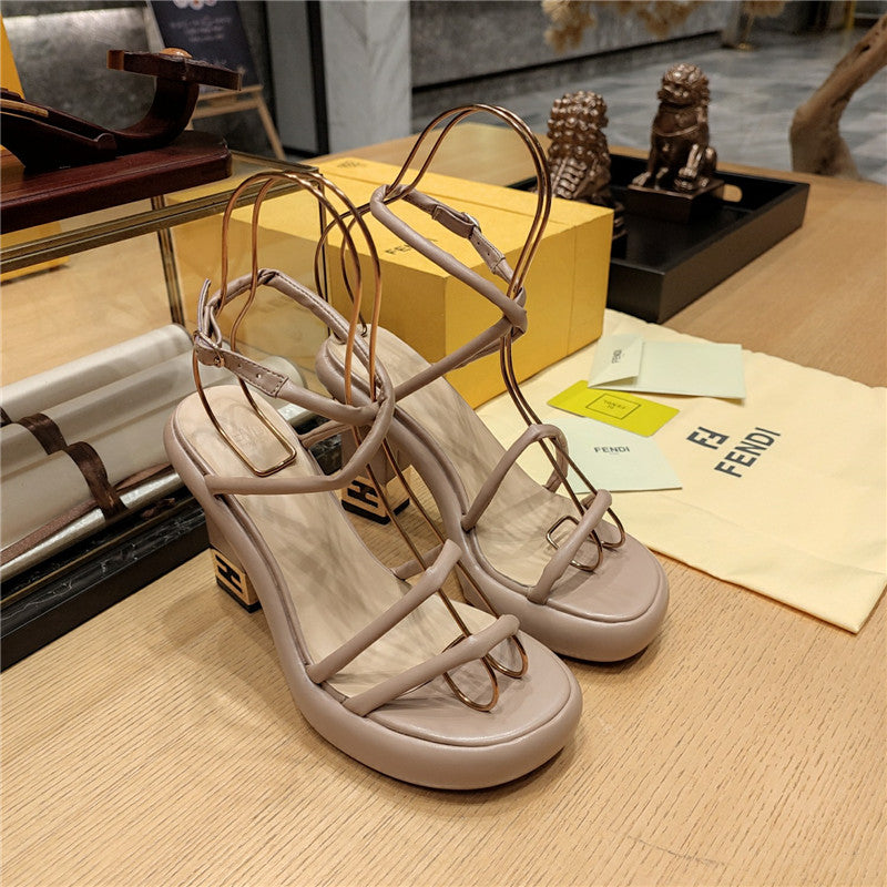 High Quality Luxury Fendi Color Block Haute Couture Sandals – Style 89747