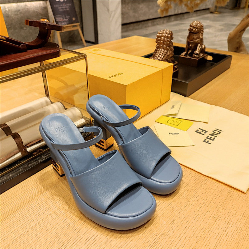 High Quality Luxury Fendi Block Heel Sandals – Style 56499