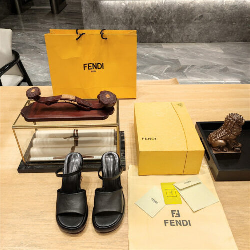 High Quality Luxury Fendi Block Heel Sandals – Style 60435 product detail