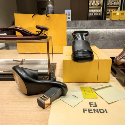High Quality Luxury Fendi Block Heel Sandals – Style 60435 product detail