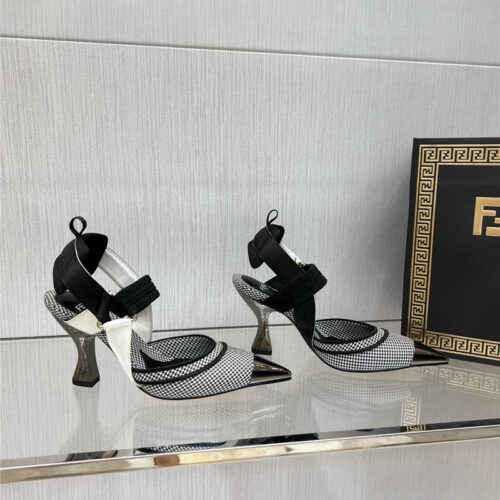 High Quality Luxury Fendi Classic Houndstooth Jacquard Pumps
