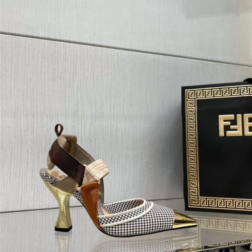 High Quality Luxury Fendi Classic Houndstooth Jacquard Pumps – Style 25907 alternate view