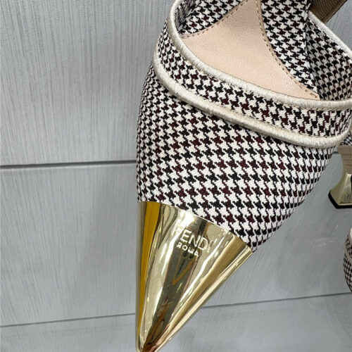 High Quality Luxury Fendi Classic Houndstooth Jacquard Pumps – Style 25907 product detail