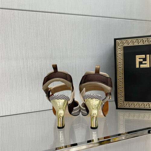 High Quality Luxury Fendi Classic Houndstooth Jacquard Pumps – Style 25907 product detail