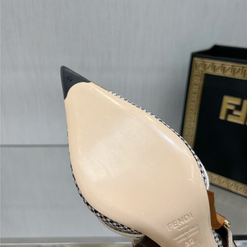 High Quality Luxury Fendi Classic Houndstooth Jacquard Pumps – Style 25907 product detail