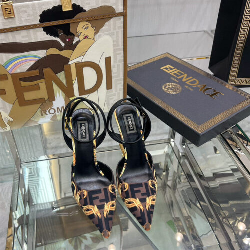 High Quality Luxury Fendi F-Shaped Three-Dimensional Heel Pumps – Style 64051 product detail