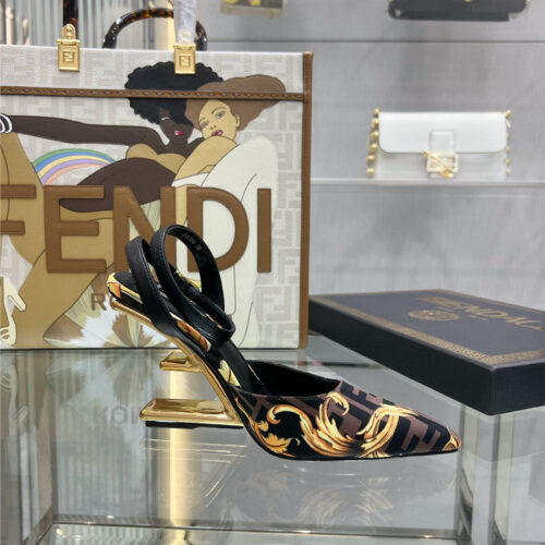 High Quality Luxury Fendi F-Shaped Three-Dimensional Heel Pumps – Style 64051 alternate view