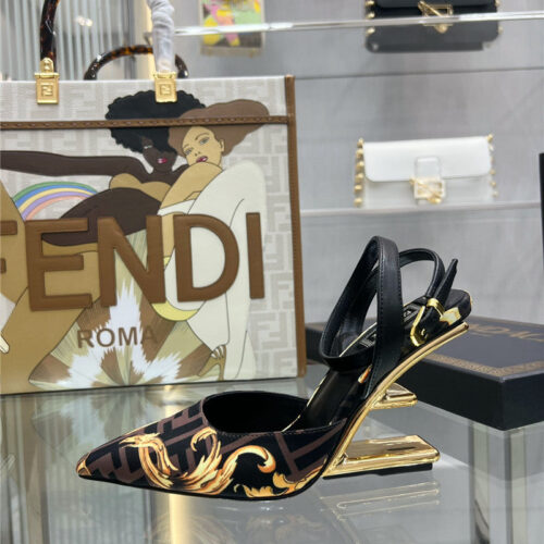 High Quality Luxury Fendi F-Shaped Three-Dimensional Heel Pumps – Style 64051 product detail