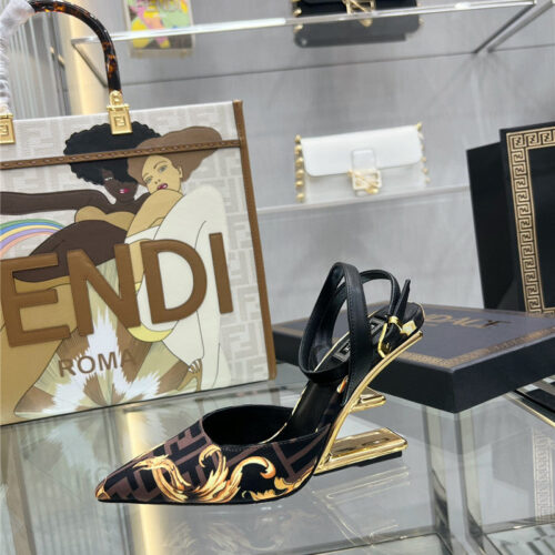 High Quality Luxury Fendi F-Shaped Three-Dimensional Heel Pumps – Style 64051 product detail