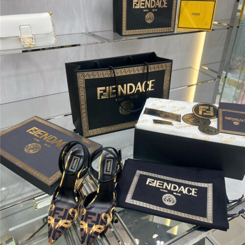 High Quality Luxury Fendi F-Shaped Three-Dimensional Heel Pumps – Style 64051 product detail