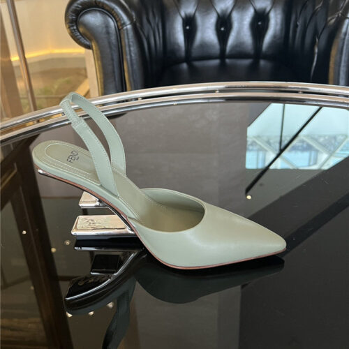 High Quality Luxury Fendi F-Shaped Three-Dimensional Heel Pumps – Style 22803 product detail