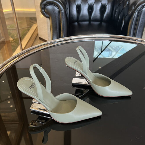 High Quality Luxury Fendi F-Shaped Three-Dimensional Heel Pumps – Style 22803