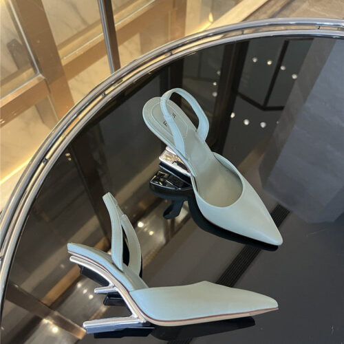 High Quality Luxury Fendi F-Shaped Three-Dimensional Heel Pumps – Style 22803 product detail