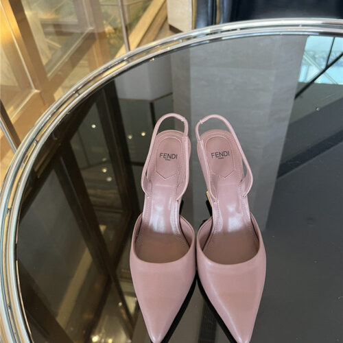 High Quality Luxury Fendi F-Shaped Three-Dimensional Heel Pumps – Style 47091 product detail