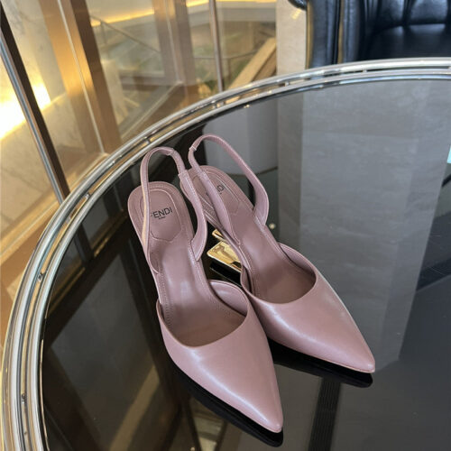 High Quality Luxury Fendi F-Shaped Three-Dimensional Heel Pumps – Style 47091 product detail